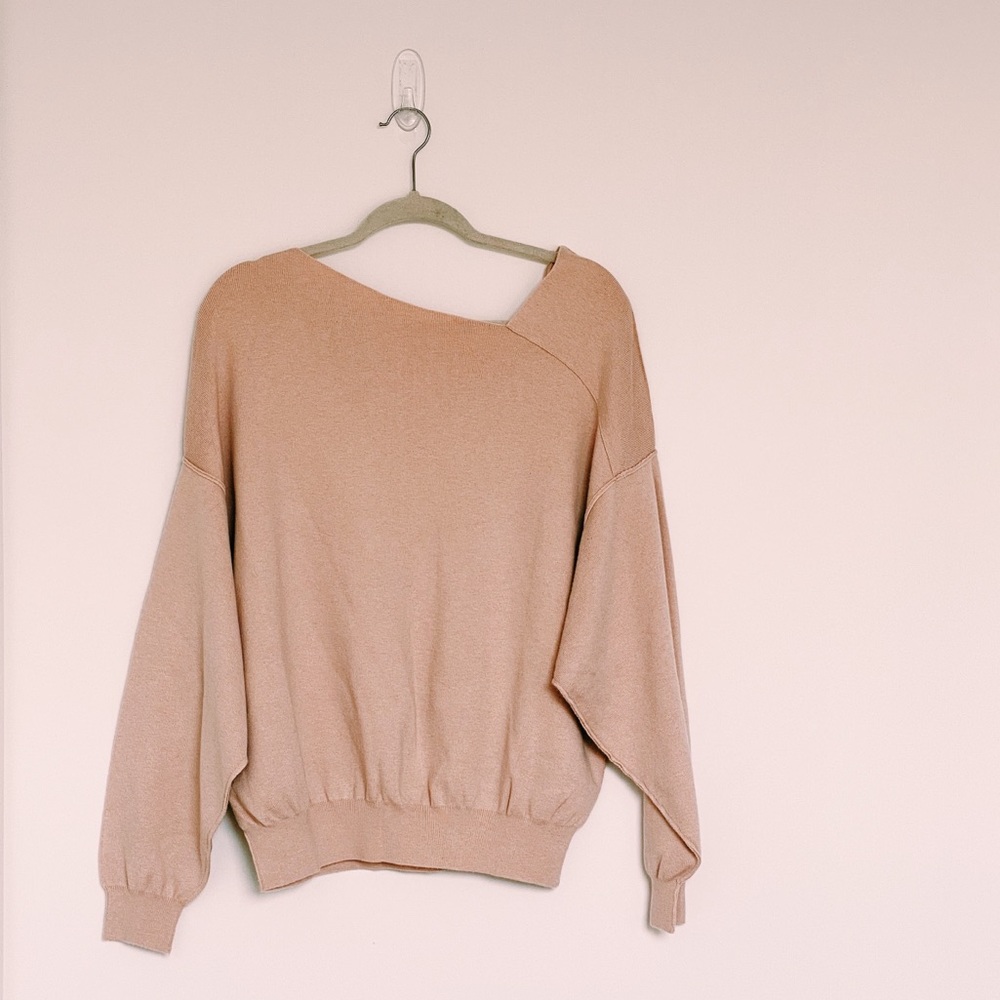 Free People Asymmetric Blush Knitwear Sweater